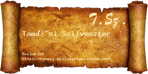 Tamási Szilveszter névjegykártya